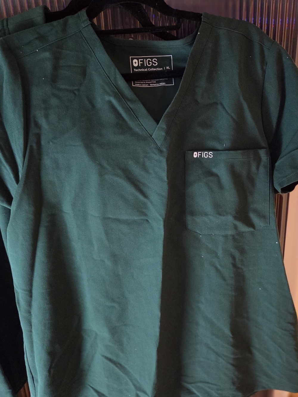 Figs Technical Collection Scrub Top in British Racing Green
